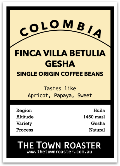 Colombia Finca Villa Betulia Gesha Filter Roast Coffee from The Town Roaster
