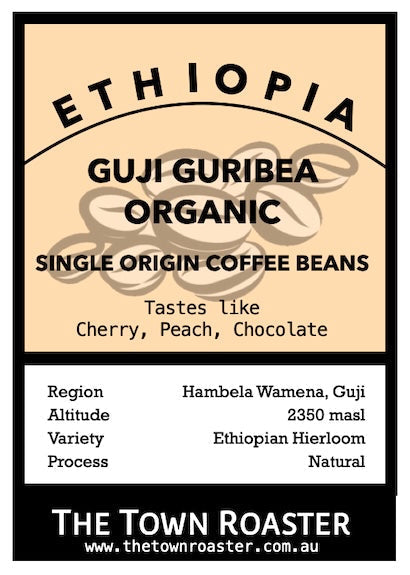 Single Origin Ethiopia Guji Guribea Organic Coffee beans from The Town Roaster