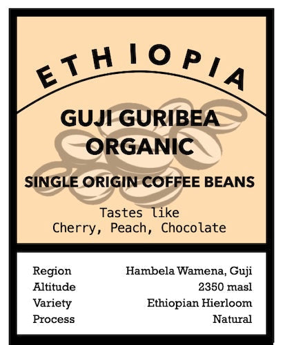 Single Origin Ethiopia Guji Guribea Organic Coffee beans from The Town Roaster
