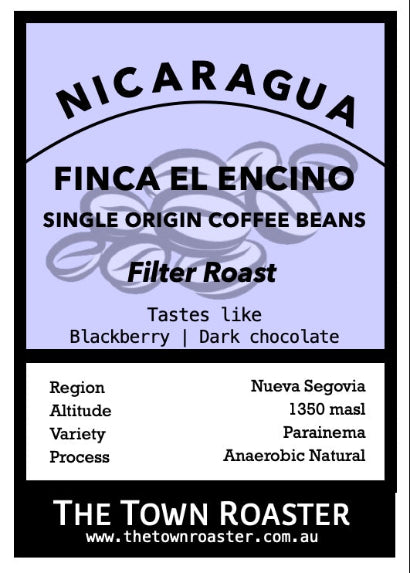 Nicaragua Finca El Encino Filter Roast Coffee from The Town Roaster