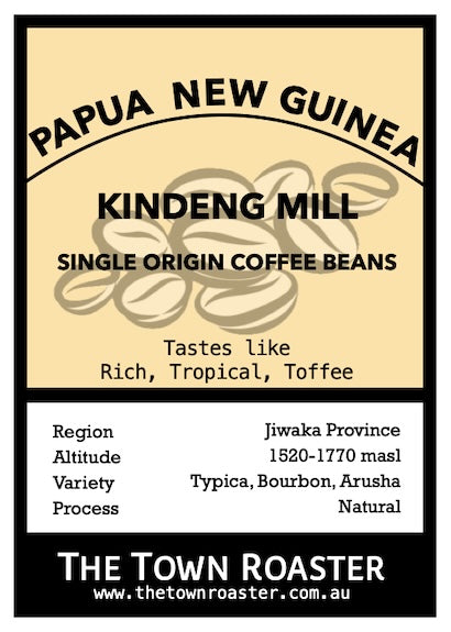 The Town Roaster Single Origin coffee beans from PNG Kindeng Mill