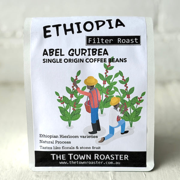 The Town Roaster Single Origin filter roast coffee beans from Ethiopia Abel Guribea