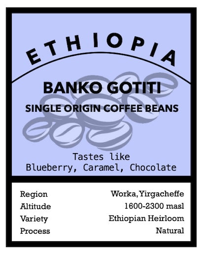 Ethiopia Banko Gotiti single origin coffee beans from The Town Roaster
