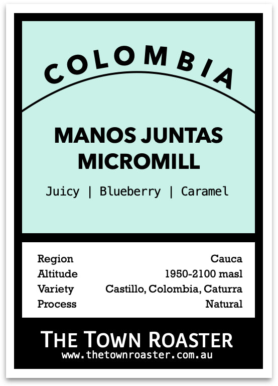 The Town Roaster Single Origin Colombia Manos Juntas coffee beans 