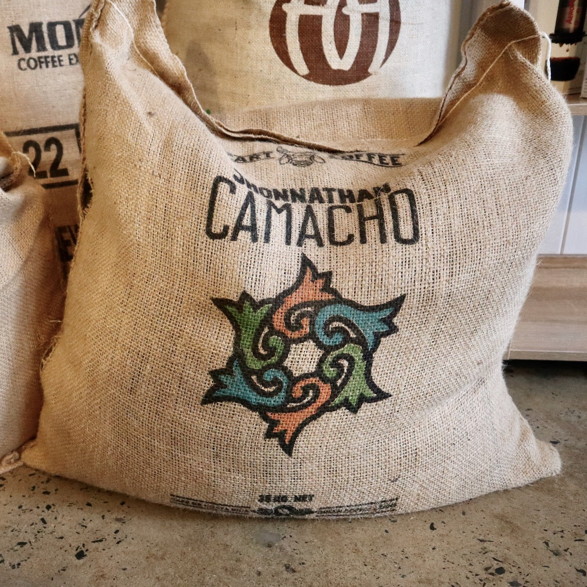 Costa Rica Finca Llano Bonito coffee bean sacks