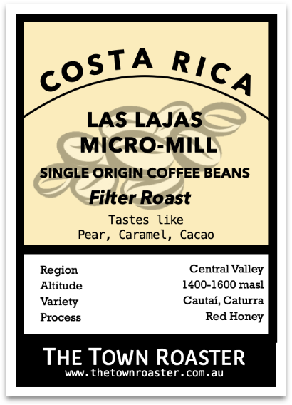 Costa Rica Las Lajas Filter Roast Coffee from The Town Roaster