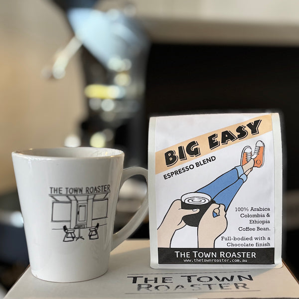 Coffee Gift Box with Mug and Big Easy Espresso Blend Coffee beans from The Town Roaster