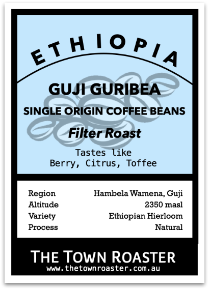 Ethiopia Guribea Filter Roast Coffee beans from The Town Roaster