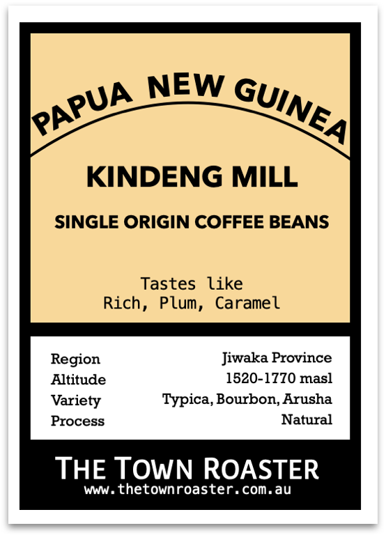 The Town Roaster PNG Kindeng Mill Single Origin coffee beans