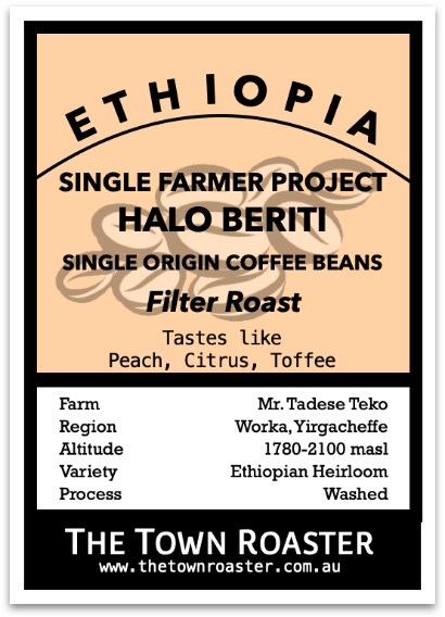 Ethiopia Single Farmer Halo Beriti Filter Roast Coffee from The Town Roaster