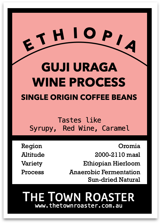 The Town Roaster Single Origin coffee beans Ethiopia Guji Uraga Natural Processed